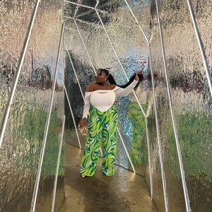 Boohoo Green and Blue Wide Leg Jumpsuit Collection